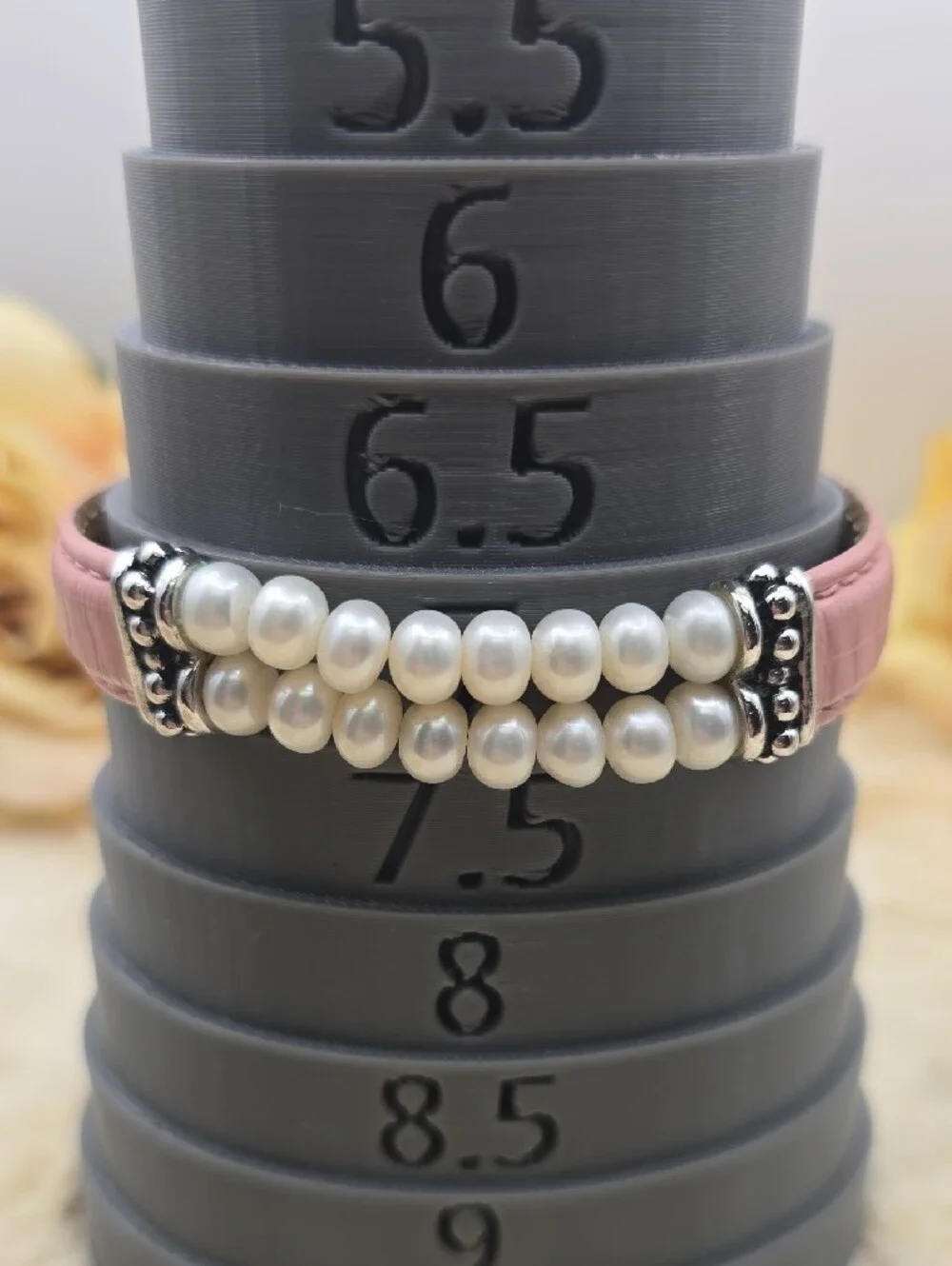 Honora Vintage Pink Leather Double Row Cultured Freshwater Pearl Buckle Bracelet